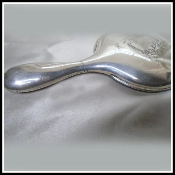 Antique Art Nouveau Hand Mirror, Warranted Quadruple Plated Silver - Picture 4 of 15